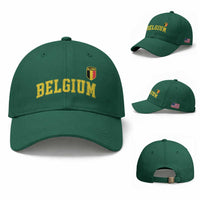 Vintage Belgium Varsity Style Distressed Graphic Baseball Cap Classic Collegiate Belgian Pride
