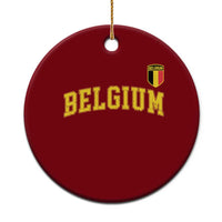 Vintage Belgium Varsity Style Distressed Graphic Ceramic Ornament Classic Collegiate Belgian Pride