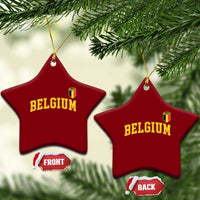 Vintage Belgium Varsity Style Distressed Graphic Ceramic Ornament Classic Collegiate Belgian Pride