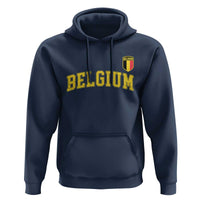 BelgiumVintage Belgium Varsity Style Distressed Graphic Hoodie Classic Collegiate Belgian Pride
