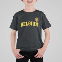 BelgiumVintage Belgium Varsity Style Distressed Graphic T Shirt For Kid Classic Collegiate Belgian Pride