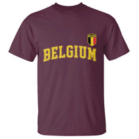 BelgiumVintage Belgium Varsity Style Distressed Graphic T Shirt Classic Collegiate Belgian Pride
