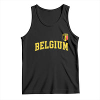 Vintage Belgium Varsity Style Distressed Graphic Tank Top Classic Collegiate Belgian Pride