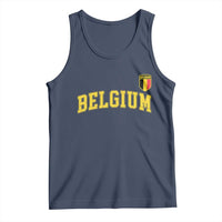 Vintage Belgium Varsity Style Distressed Graphic Tank Top Classic Collegiate Belgian Pride