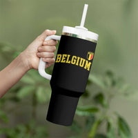 Vintage Belgium Varsity Style Distressed Graphic Tumbler With Handle Classic Collegiate Belgian Pride