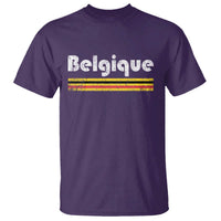 Retro Belgique Belgium Flag Distressed Graphic in French T Shirt Proud Belgian Heritage and Country Roots Pride Gift