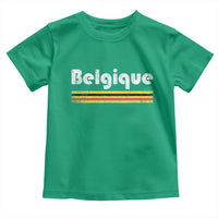 Retro Belgique Belgium Flag Distressed Graphic in French Toddler T Shirt Proud Belgian Heritage and Country Roots Pride Gift
