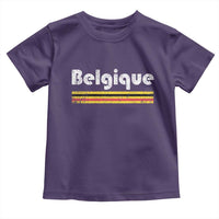 Retro Belgique Belgium Flag Distressed Graphic in French Toddler T Shirt Proud Belgian Heritage and Country Roots Pride Gift