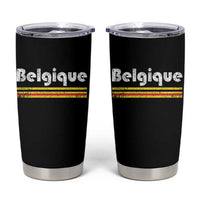 Retro Belgique Belgium Flag Distressed Graphic in French Tumbler Cup Proud Belgian Heritage and Country Roots Pride Gift
