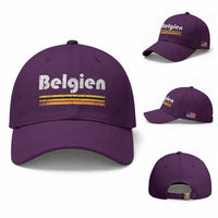 Retro Belgien Belgium Flag Distressed Graphic in German Baseball Cap Proud Belgian Heritage and Country Roots Pride Gift