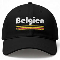 Retro Belgien Belgium Flag Distressed Graphic in German Baseball Cap Proud Belgian Heritage and Country Roots Pride Gift