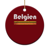 Retro Belgien Belgium Flag Distressed Graphic in German Ceramic Ornament Proud Belgian Heritage and Country Roots Pride Gift
