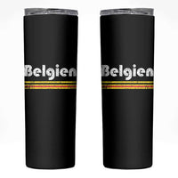 Retro Belgien Belgium Flag Distressed Graphic in German Skinny Tumbler Proud Belgian Heritage and Country Roots Pride Gift