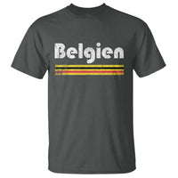 Retro Belgien Belgium Flag Distressed Graphic in German T Shirt Proud Belgian Heritage and Country Roots Pride Gift