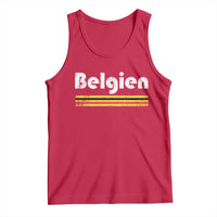 Retro Belgien Belgium Flag Distressed Graphic in German Tank Top Proud Belgian Heritage and Country Roots Pride Gift