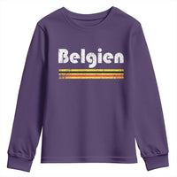 Retro Belgien Belgium Flag Distressed Graphic in German Youth Sweatshirt Proud Belgian Heritage and Country Roots Pride Gift