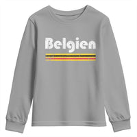 Retro Belgien Belgium Flag Distressed Graphic in German Youth Sweatshirt Proud Belgian Heritage and Country Roots Pride Gift