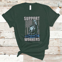 Labor Day T Shirt American Flag Happy Labor Day Support Blue Collar Workers - Wonder Print Shop