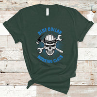 Labor Day T Shirt American Flag Happy Labor Day Blue Collar Working Class - Wonder Print Shop