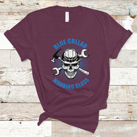 Labor Day T Shirt American Flag Happy Labor Day Blue Collar Working Class - Wonder Print Shop