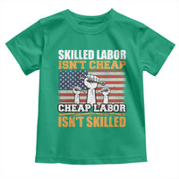 Skilled Labor Patriotic USA Flag Toddler T Shirt Blue Collar Trade Union Hand Tools Pride Graphic