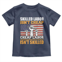Skilled Labor Patriotic USA Flag Toddler T Shirt Blue Collar Trade Union Hand Tools Pride Graphic