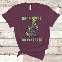 Labor Day T Shirt Blue Collar Hard Work No Handouts Alien Worker Labor Day - Wonder Print Shop
