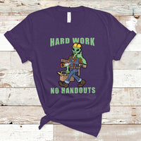 Labor Day T Shirt Blue Collar Hard Work No Handouts Alien Worker Labor Day - Wonder Print Shop