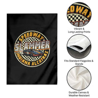 Speedway Slammer 2025 Garden Flag Indiana Alcatraz Retro Vintage Racing Graphic - Wonder Print Shop