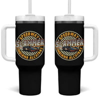 Speedway Slammer 2025 Tumbler With Handle Indiana Alcatraz Retro Vintage Racing Graphic - Wonder Print Shop