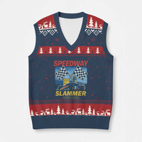 Speedway Slammer 2025 V-Neck Knit Sweater Vest Indiana Alcatraz Vintage Racing Graphic - Wonder Print Shop