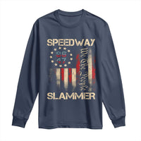 Speedway Slammer 2025 Long Sleeve Shirt We The People Patriotic Distressed American Flag - Wonder Print Shop