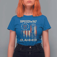 Speedway Slammer 2025 T Shirt For Women We The People Patriotic Distressed American Flag - Wonder Print Shop