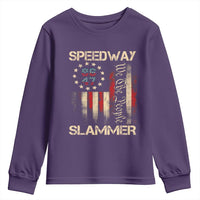 Speedway Slammer 2025 Youth Sweatshirt We The People Patriotic Distressed American Flag - Wonder Print Shop