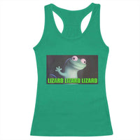 Funny Lizard Lizard Lizard Racerback Tank Top Weirdcore Gecko Meme - Wonder Print Shop