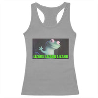 Funny Lizard Lizard Lizard Racerback Tank Top Weirdcore Gecko Meme - Wonder Print Shop