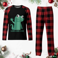 Funny Lizard Lizard Lizard Plaid Pajama Set Cute Gecko Reptile Meme - Wonder Print Shop