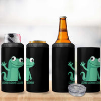 Funny Lizard Lizard Lizard 4 in 1 Can Cooler Tumbler Cute Gecko Reptile Meme - Wonder Print Shop
