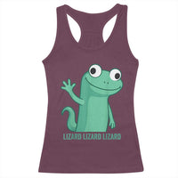 Funny Lizard Lizard Lizard Racerback Tank Top Cute Gecko Reptile Meme - Wonder Print Shop