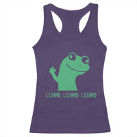 Funny Lizard Lizard Lizard Racerback Tank Top Weirdcore Gecko Reptile Meme - Wonder Print Shop