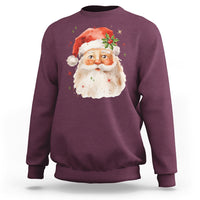 Retro Vintage Christmas Santa Claus Face Xmas Old Fashioned Sweatshirt - Wonder Print Shop
