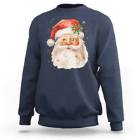 Retro Vintage Christmas Santa Claus Face Xmas Old Fashioned Sweatshirt - Wonder Print Shop