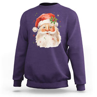 Retro Vintage Christmas Santa Claus Face Xmas Old Fashioned Sweatshirt - Wonder Print Shop