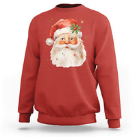 Retro Vintage Christmas Santa Claus Face Xmas Old Fashioned Sweatshirt - Wonder Print Shop
