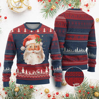 Retro Vintage Christmas Santa Claus Face Xmas Old Fashioned Ugly Christmas Sweater - Wonder Print Shop