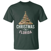 Christmas In Florida T Shirt Sand Xmas Tree Lights Family Vacation - Wonder Print Shop