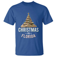 Christmas In Florida T Shirt Sand Xmas Tree Lights Family Vacation - Wonder Print Shop