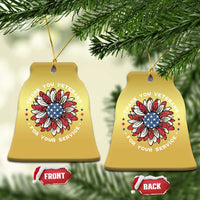 Thank You Veterans Christmas Ornament American Flag Sunflower Military Tribute - Wonder Print Shop