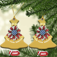 Thank You Veterans Christmas Ornament American Flag Sunflower Military Tribute - Wonder Print Shop