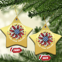 Thank You Veterans Christmas Ornament American Flag Sunflower Military Tribute - Wonder Print Shop